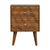 Solid Wood Carved Geometric Two Drawer Nightstand - 880016541953