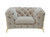50" Beige Tufted Velvet And Gold Solid Color Lounge Chair - 606114123507