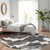 8' Black And Ivory Abstract Washable Round Rug With UV Protection - 880024814698