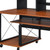 72" Brown and Black Wood and Metal Rolling Computer Desk