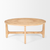 39" Natural and White Solid Wood Round Distressed Coffee Table - 880016485684