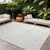 10' X 14' Ivory Floral Washable Non Skid Indoor Outdoor Area Rug - 608219122720