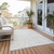 10' X 14' Ivory Floral Washable Non Skid Indoor Outdoor Area Rug