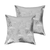Set of Two 18" Gray and Silver Abstract Cowhide Throw Pillows with Glitter - 608219040314