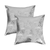 Set of Two 18" Gray and Silver Abstract Cowhide Throw Pillows with Glitter - 608219040314