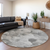 Round Floral Washable Indoor Outdoor Area Rug - 880024815619