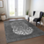 8' X 10' Charcoal Gray And Silver Abstract Washable Indoor Outdoor Area Rug - 608219258467