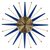 Metal Silent Analog Starburst Wall Clock - 880016391954