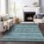 9' X 12' Teal And Ivory Southwestern Washable Area Rug With UV Protection - 880024816562