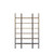 Brown Iron and Solid Wood Six Tier Bookcase