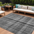8' X 10' Gray Plaid Washable Non Skid Indoor Outdoor Area Rug - 608219018726