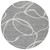 8' Gray And Ivory Round Abstract Washable Indoor Outdoor Area Rug - 608219039875