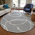 8' Gray And Ivory Round Abstract Washable Indoor Outdoor Area Rug - 608219039875