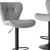 Set of Two Gray and Black Faux Leather and Aluminum Adjustable Height Swivel Bar Chairs - 880024994871