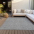 9' X 12' Gray Black And Ivory Geometric Washable Indoor Outdoor Area Rug - 608219045890