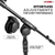 Mic Stand Pair Height Adjustable Universal Microphone Stands Floor w Telescoping Boom Arm - 810199691152