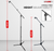 Mic Stand Pair Height Adjustable Universal Microphone Stands Floor w Telescoping Boom Arm - 810199691152