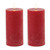 Set of Two Red Unscented Candle Flameless Pillar Candles - 880024857824
