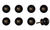 Set of Eight Brown And Black Ceramic And Metal Drawer Pull Knobs - 608219299620