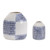 Set of Two Blue And White Checkered Ceramic Round Table Vases - 880024988139