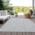 10' X 14' Silver And Ivory Geometric Washable Indoor Outdoor Area Rug - 608219347277