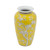 11" White And Yellow Floral Porcelain Urn Table Vase - 880024517261