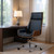 Black Rosewood and Silver Adjustable Height Swivel Rolling Executive Office Chair - 880016677164