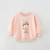Baby Girl Cartoon Print Pattern Loose Pullover Round Neck Hoodies - 716252327696