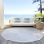8' Silver Gray And Beige Round Striped Washable Indoor Outdoor Area Rug - 608219221171