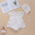 Baby Girls Solid Color Hollow Design V Collar Sleeveless Onesies Dress In Summer With Hat - 643491121399