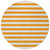 8' Round Orange and White Round Striped Washable Non Skid Indoor Outdoor Area Rug