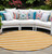 8' Round Orange and White Round Striped Washable Non Skid Indoor Outdoor Area Rug