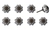 Set of Eight Black And White Ceramic And Metal Drawer Pull Knobs - 608219110642