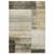 Homeroots Home Decor 8' x 11' Geometric Area Rug, Beige Charcoal Brown Grey Tan Gold and Blue, Power Loom Stain Resistant with Fringe