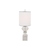 31" Clear And Silver Faux Crystal Geometric Table Lamp LED With White Drum Shade - 880016445855