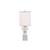31" Clear And Silver Faux Crystal Geometric Table Lamp LED With White Drum Shade - 880016445855