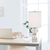 31" Clear And Silver Faux Crystal Geometric Table Lamp LED With White Drum Shade - 880016445855