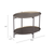 26" Antiqued Bronze and Black Steel Oval Two Tier Coffee Table - 880016849981