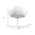 White Heavy Duty Plastic Swivel Dining Arm Chair With Gray Faux Leather Cushion - 608219289584