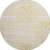 8' Gold And Ivory Geometric Distressed Washable Round Rug With UV Protection - 880024653570