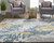 10' X 14' Gray Blue And Gold Wool Abstract Hand Tufted Area Rug