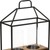 15" Black Metal Glass And Wood Geometric Two Light Hurricane Candle Holder - 880016865011