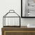 15" Black Metal Glass And Wood Geometric Two Light Hurricane Candle Holder - 880016865011