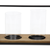 15" Black Metal Glass And Wood Geometric Two Light Hurricane Candle Holder - 880016865011