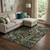 9' X 12' Black Blue And Green Paisley Washable Area Rug With UV Protection - 880016511970