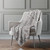 50" X 70" Gray And Charcoal Damask Polyester Woven Plush Throw Blanket - 880024591988