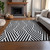 10' X 14' Black And Ivory Geometric Washable Area Rug With UV Protection - 880024858463