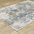 Homeroots Home Decor 10' x 13' Abstract Power Loom Stain Resistant Area Rug, Grey Blue Brown Ivory and Deep Blue
