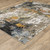 Homeroots Home Decor 10' x 13' Abstract Area Rug, Grey Gold Blue Orange Beige Brown, Power Loom Stain Resistant
