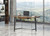55" Walnut And Black Glass Rectangular Writing Desk